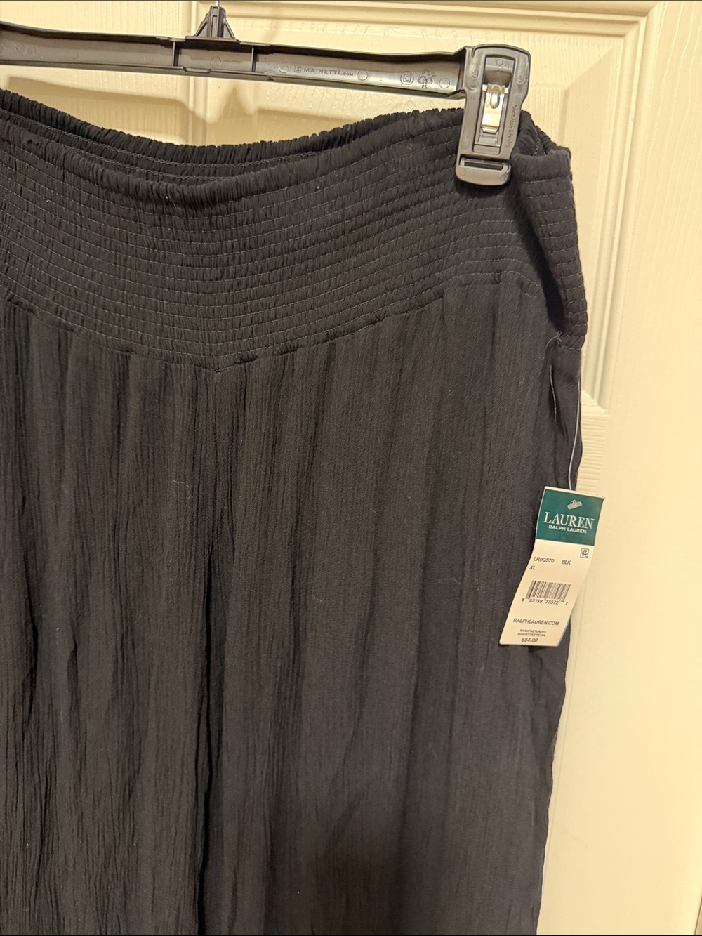 Ralph Lauren Black Wide-Leg Pull-On Knit Pants - Picture 2 of 8